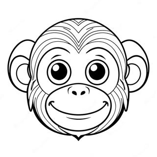 Cute Monkey Face Coloring Page 63274-50725