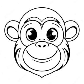 Cute Monkey Face Coloring Page 63274-50726