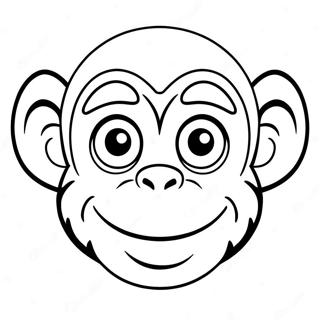 Cute Monkey Face Coloring Page 63274-50727