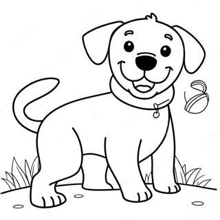 Happy Labrador Playing With Ball Coloring Page 6327-5162