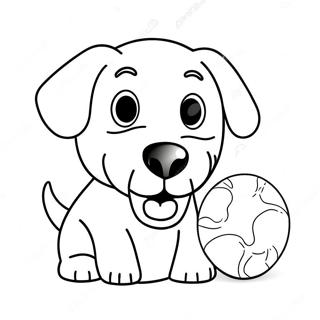 Happy Labrador Playing With Ball Coloring Page 6327-5163