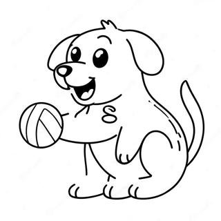 Happy Labrador Playing With Ball Coloring Page 6327-5164