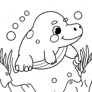 Cute Slowpoke Underwater Coloring Page 63304-50745