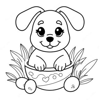 Easter Puppy Coloring Page 63343-50774