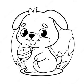 Cute Easter Puppy With Egg Coloring Page 63344-50780