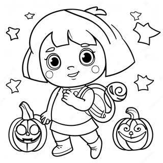 Dora Halloween Coloring Pages