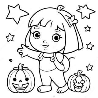 Dora Halloween Coloring Page 63353-50792