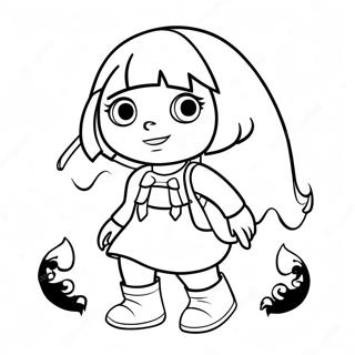 Dora In A Spooky Costume Coloring Page 63354-50783