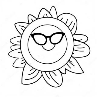 Happy Sun With Sunglasses Coloring Page 63364-50797