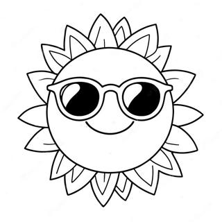 Happy Sun With Sunglasses Coloring Page 63364-50798