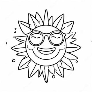 Happy Sun With Sunglasses Coloring Page 63364-50800