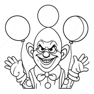 Killer Klowns With Colorful Balloons Coloring Page 63404-50828