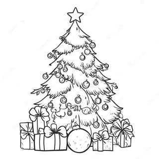 Detailed Christmas Tree Coloring Page 63413-50836