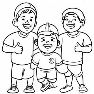 Cheerful Athletes At The Special Olympics Coloring Page 63444-50858