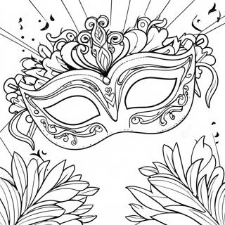 Mardi Gras Mask Coloring Page 63453-50875