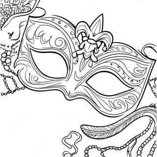 Colorful Mardi Gras Mask Coloring Page 63454-50863