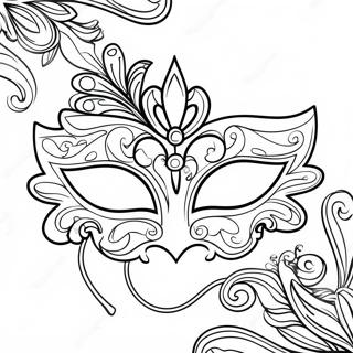 Colorful Mardi Gras Mask Coloring Page 63454-50864