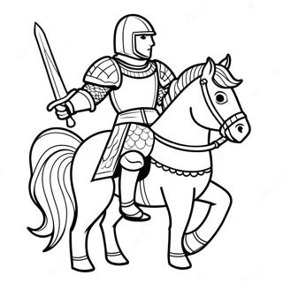 Charming Medieval Knight Coloring Page 6347-5184