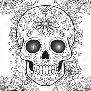 Gothic Female Sugar Skull Coloring Pages