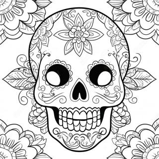 Intricate Gothic Sugar Skull Coloring Page 63484-50886