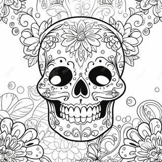 Intricate Gothic Sugar Skull Coloring Page 63484-50887