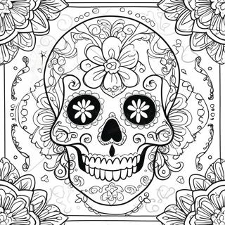 Intricate Gothic Sugar Skull Coloring Page 63484-50888