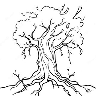 Lightning Striking Tree Coloring Page 63504-50913