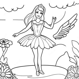 Elegant Barbie In Swan Lake Coloring Page 63514-50909