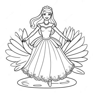 Elegant Barbie In Swan Lake Coloring Page 63514-50910