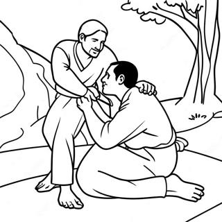 Good Samaritan Helping The Injured Man Coloring Page 63534-50939