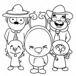 Hilarious Cartoon Characters Coloring Page 63574-50962