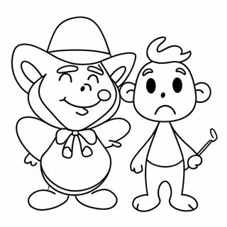 Hilarious Cartoon Characters Coloring Page 63574-50964