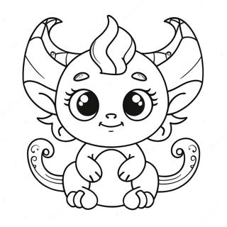 Cute Demon With Big Eyes Coloring Page 6357-5185