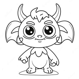 Cute Demon With Big Eyes Coloring Page 6357-5188