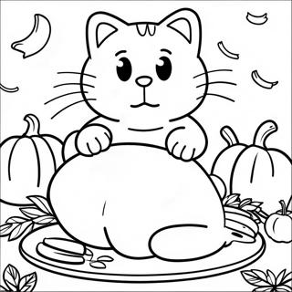 Garfield Thanksgiving Feast Coloring Page 63583-50970