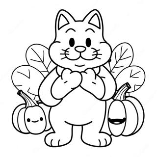 Garfield With Pumpkin Coloring Page 63584-50965