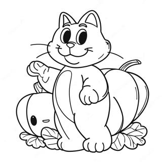 Garfield With Pumpkin Coloring Page 63584-50966