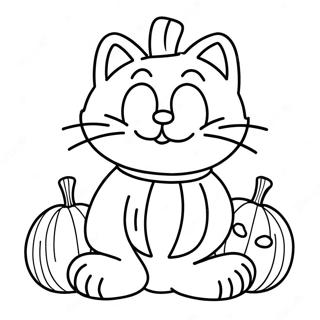 Garfield With Pumpkin Coloring Page 63584-50967