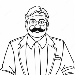 Weird Strict Dad With A Mustache Coloring Page 63593-50973