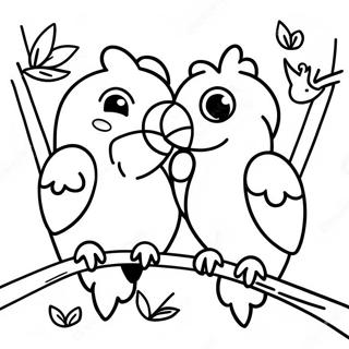 Colorful Parrots In The Jungle Coloring Page 63654-51027