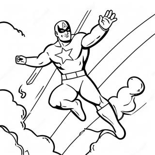 Captain Man Flying In Action Coloring Page 63664-51034