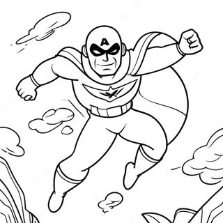 Captain Man Flying In Action Coloring Page 63664-51036