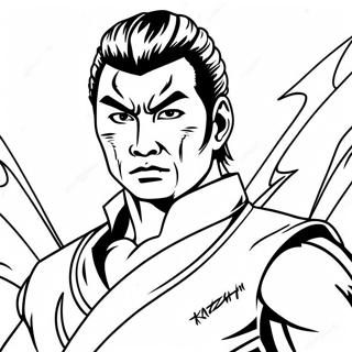 Kazuya Mishima In Battle Coloring Page 63704-51064