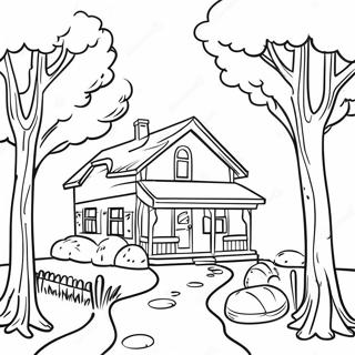 Rustic Farmhouse Scene Coloring Page 63733-51086