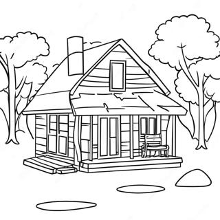 Charming Rustic Cabin Coloring Page 63734-51089