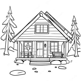 Charming Rustic Cabin Coloring Page 63734-51090