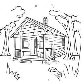 Charming Rustic Cabin Coloring Page 63734-51091