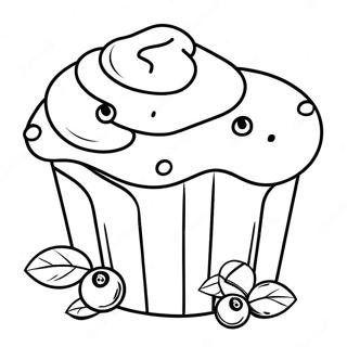 Delicious Blueberry Muffin Coloring Page 63754-51107