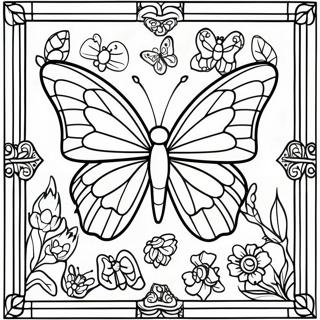 Butterfly Stained Glass Coloring Page 63783-51123