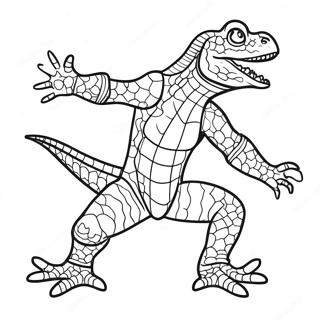 Cool Lizard Man In Action Coloring Page 63794-51135